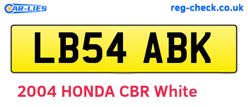 LB54ABK are the vehicle registration plates.