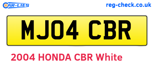 MJ04CBR are the vehicle registration plates.