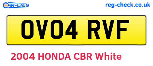 OV04RVF are the vehicle registration plates.