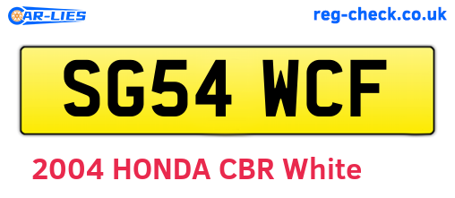 SG54WCF are the vehicle registration plates.