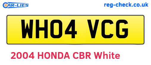 WH04VCG are the vehicle registration plates.
