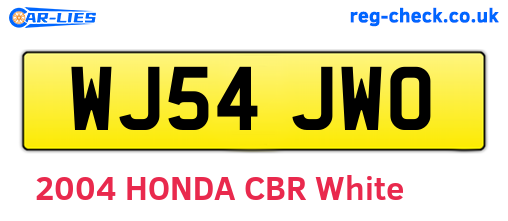 WJ54JWO are the vehicle registration plates.