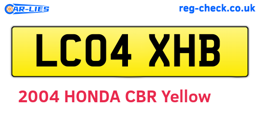 LC04XHB are the vehicle registration plates.