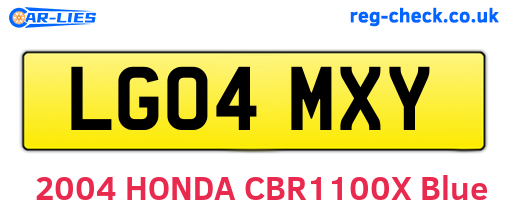 LG04MXY are the vehicle registration plates.