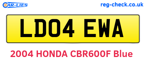 LD04EWA are the vehicle registration plates.