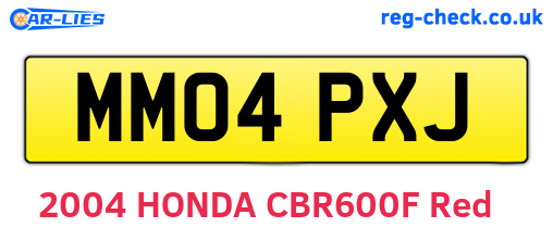 MM04PXJ are the vehicle registration plates.