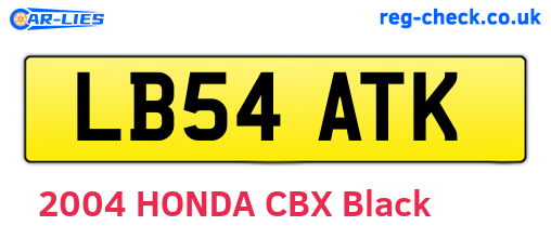 LB54ATK are the vehicle registration plates.