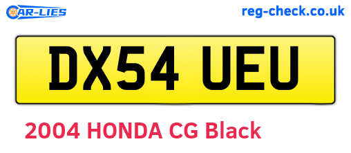 DX54UEU are the vehicle registration plates.