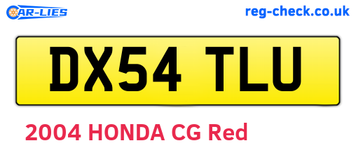 DX54TLU are the vehicle registration plates.
