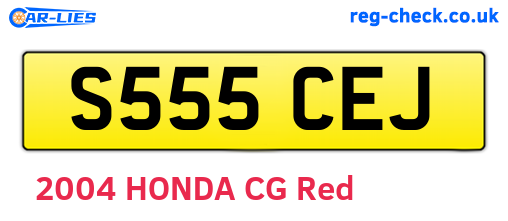 S555CEJ are the vehicle registration plates.