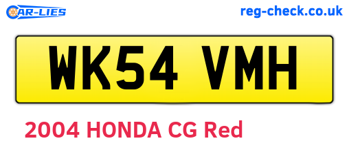 WK54VMH are the vehicle registration plates.