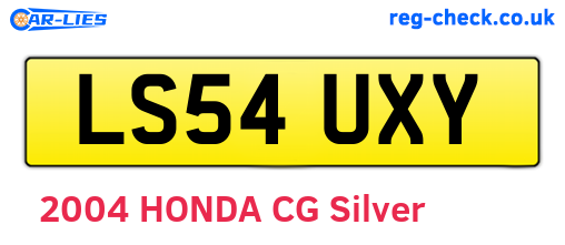 LS54UXY are the vehicle registration plates.