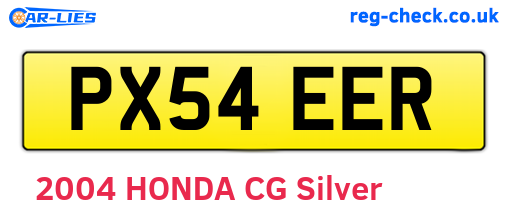 PX54EER are the vehicle registration plates.