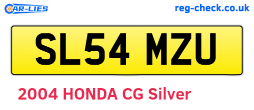 SL54MZU are the vehicle registration plates.