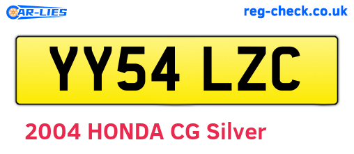 YY54LZC are the vehicle registration plates.