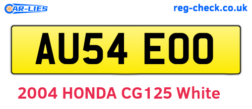 AU54EOO are the vehicle registration plates.