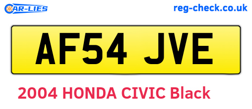 AF54JVE are the vehicle registration plates.
