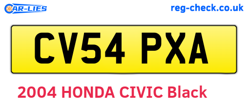 CV54PXA are the vehicle registration plates.