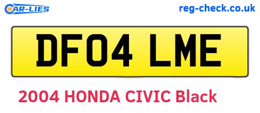 DF04LME are the vehicle registration plates.
