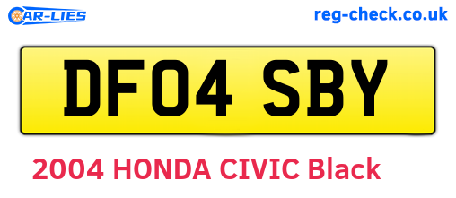 DF04SBY are the vehicle registration plates.