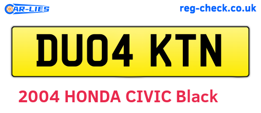 DU04KTN are the vehicle registration plates.