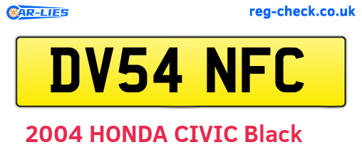 DV54NFC are the vehicle registration plates.