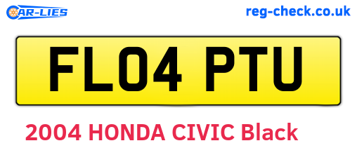 FL04PTU are the vehicle registration plates.
