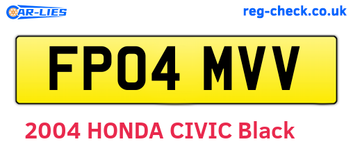 FP04MVV are the vehicle registration plates.