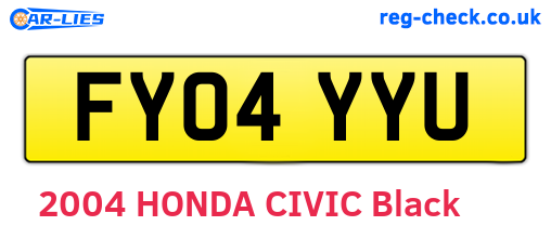 FY04YYU are the vehicle registration plates.