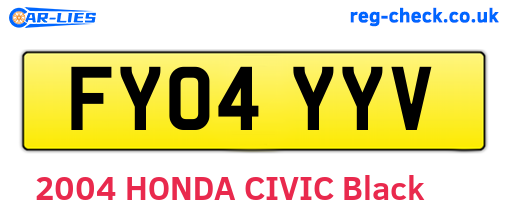 FY04YYV are the vehicle registration plates.