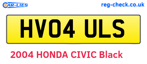 HV04ULS are the vehicle registration plates.