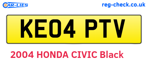 KE04PTV are the vehicle registration plates.