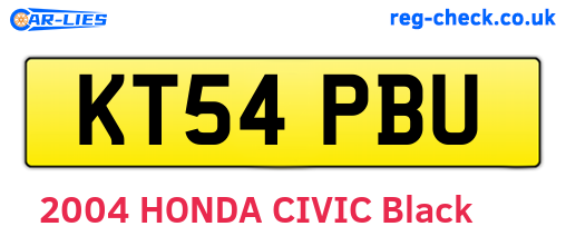 KT54PBU are the vehicle registration plates.