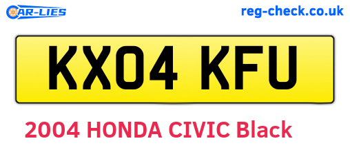 KX04KFU are the vehicle registration plates.