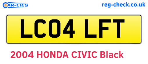 LC04LFT are the vehicle registration plates.