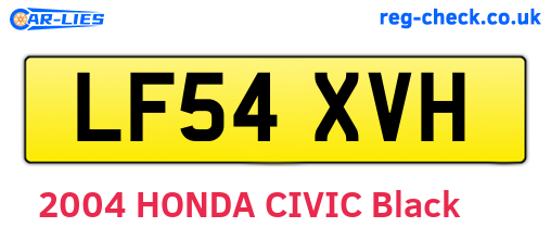 LF54XVH are the vehicle registration plates.