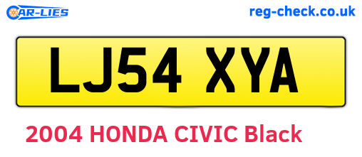 LJ54XYA are the vehicle registration plates.
