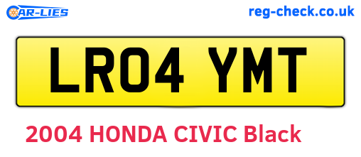 LR04YMT are the vehicle registration plates.