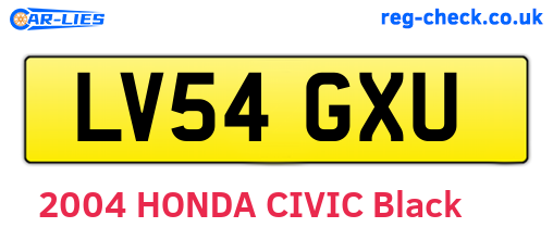 LV54GXU are the vehicle registration plates.