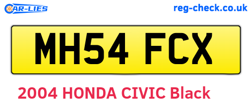 MH54FCX are the vehicle registration plates.