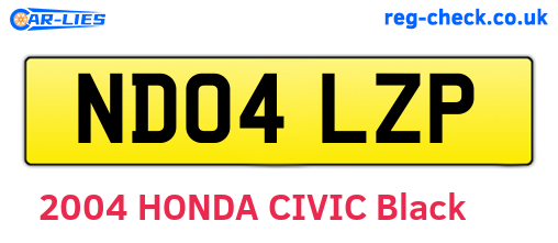 ND04LZP are the vehicle registration plates.