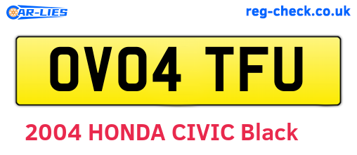 OV04TFU are the vehicle registration plates.