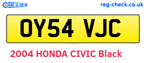 OY54VJC are the vehicle registration plates.