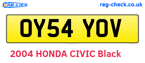 OY54YOV are the vehicle registration plates.