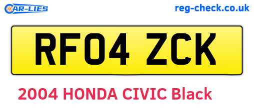 RF04ZCK are the vehicle registration plates.