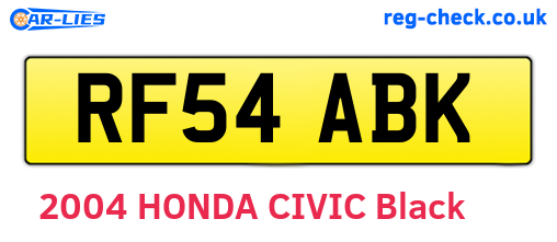 RF54ABK are the vehicle registration plates.