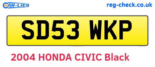 SD53WKP are the vehicle registration plates.