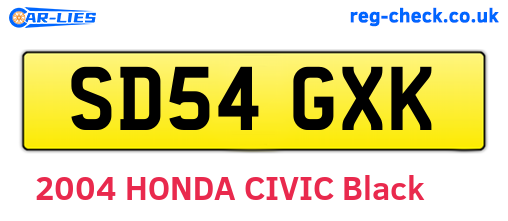 SD54GXK are the vehicle registration plates.