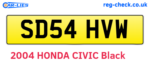 SD54HVW are the vehicle registration plates.