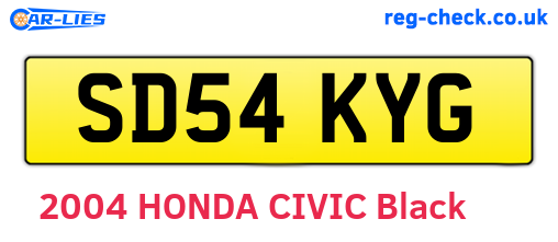 SD54KYG are the vehicle registration plates.